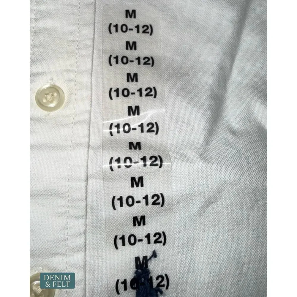 NEW Polo Ralph Lauren Boy White Pony Print Oxford Shirt Button Down Short Sleeve